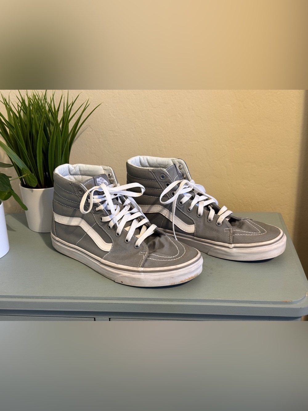 Vans Gray & White High-Top Skate Sneakers
